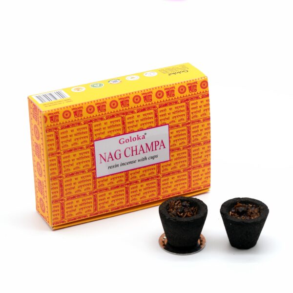 Goloka Nag Champa naturaalsed lõhnavaigu puusöetopsid Goloka Nag Champa naturaalsed lõhnavaigu puusöetopsid