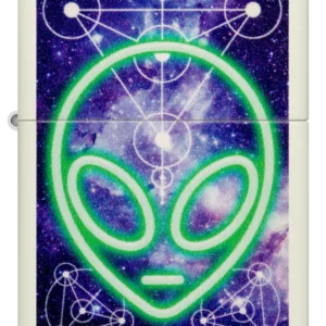 Süütaja Zippo Alien šviečia tamsoje (žaliai)