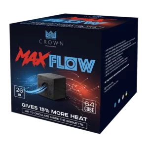 Naturaalne kookossüsi Crown Max Flow 26mm 1 kg. Premium vesipiibu söed – Crown Max Flow 26mm
