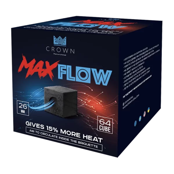Naturaalne kookossüsi Crown Max Flow 26mm 1 kg. Premium vesipiibu söed – Crown Max Flow 26mm