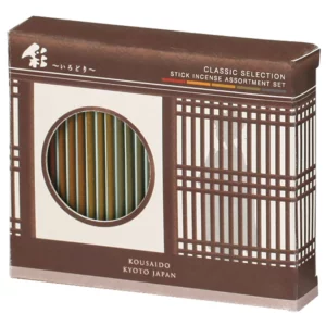Jaapani viirukid Kousaido Irodori Classic Selection komplekt 5 traditsioonilise lõhna ja viirukihoidjaga Kyoto machiya kinkekarbis