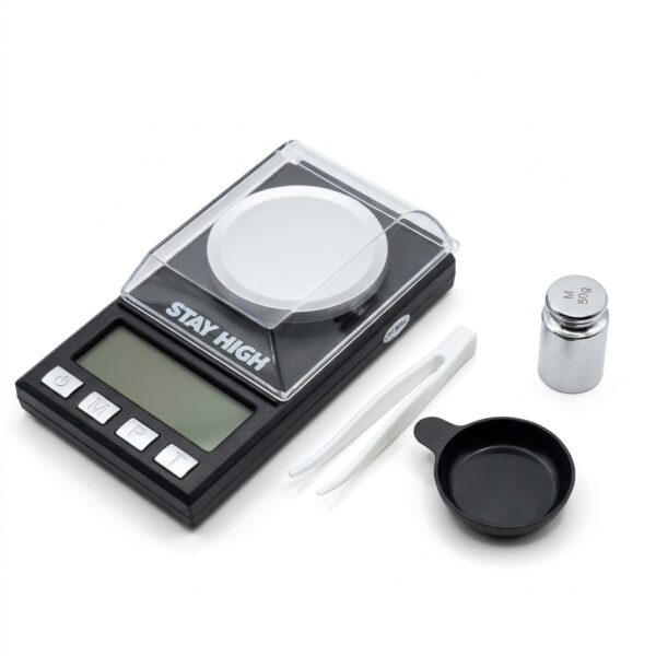 Milligrammkaal 0.001g kuni 50g koos kalibreerimisvihi ja pintsettidega Milligrammkaal Stay High 0.001g kuni 50g koos kalibreerimisvihi ja pintsettidega Bongid.ee e-poes