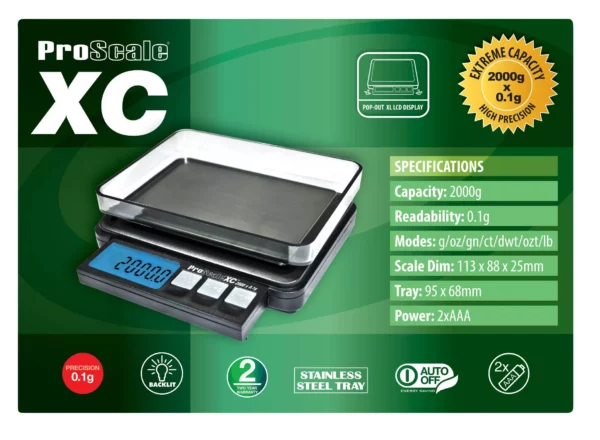 ProScale XC kaal 2000g ja 0.1g täpsusega digitaalse kaalu pakend