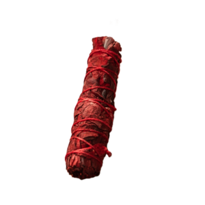 Salvei tõrvik ja draakoniveri (valge salvei ja draakonivere vaik) suitsutuskimbus, pikkus umbes 10 cm ja kaalub ligikaudu 50 g