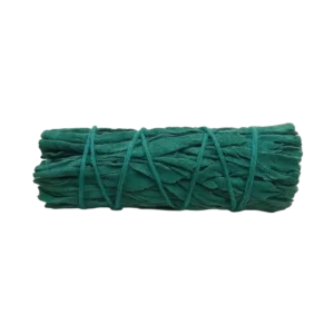 Valge salvei ja Nag Champa vaik looduslikus suitsutuskimbus, pikkus umbes 10 cm ja kaalub ligikaudu 30 g