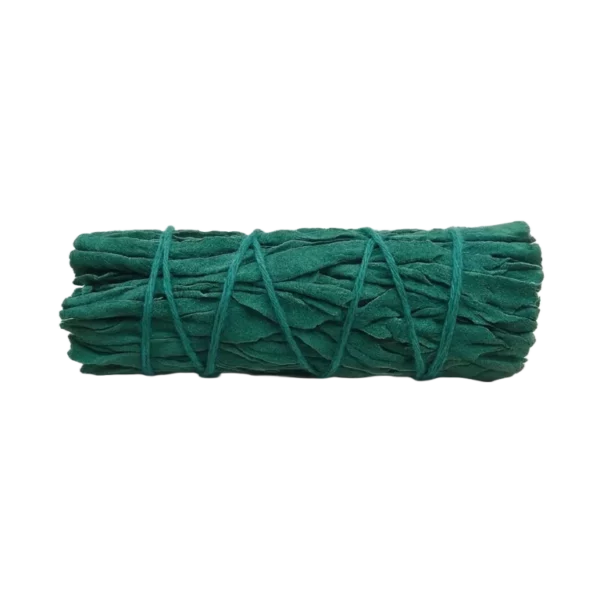 Valge salvei ja Nag Champa vaik looduslikus suitsutuskimbus, pikkus umbes 10 cm ja kaalub ligikaudu 30 g