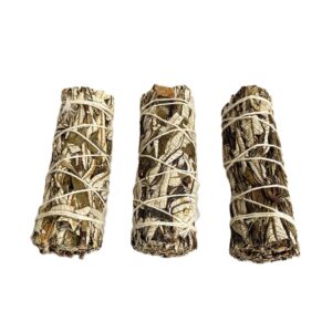 3Valge salvei ja Yerba Santa looduslikus suitsutuskimbus, pikkus umbes 10 cm ja kaalub ligikaudu 50 g